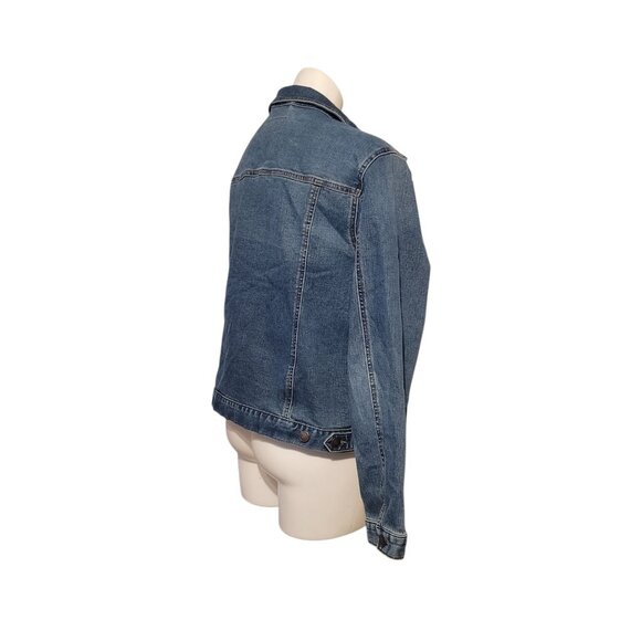 Time And Tru 2XL Denim Jacket Stretch XXL Blue Button Down - Picture 5 of 8